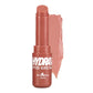 A tube of Italia Deluxe Hydra Peptide Gloss Ball lipstick in a dusty rose pink shade, shown with a matching glossy swatch smear on a clean white background.