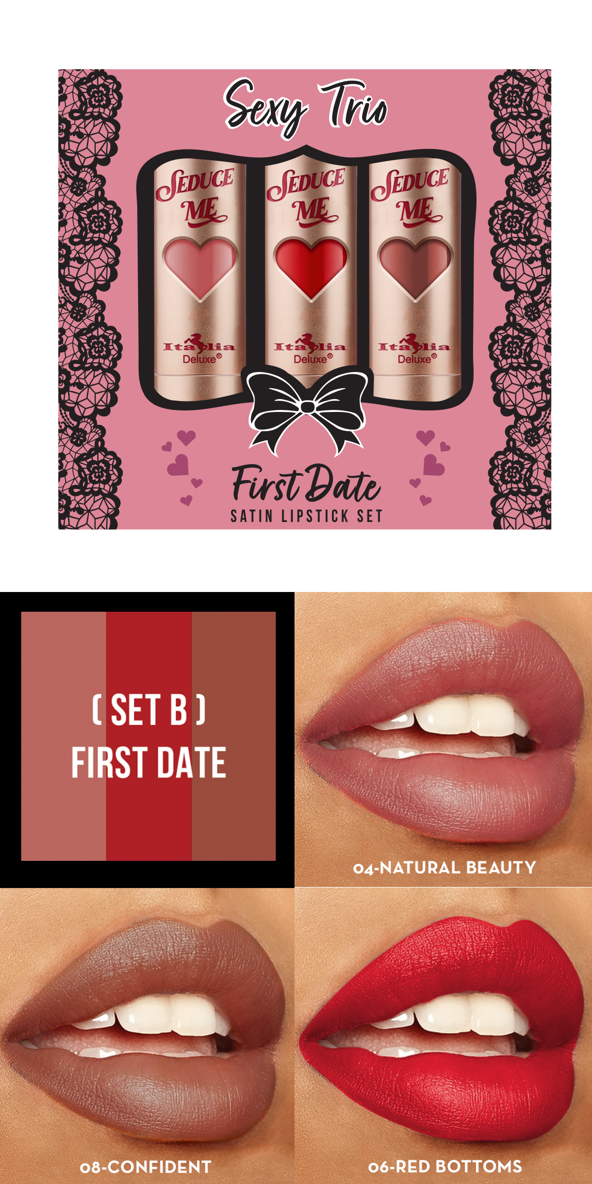 Sexy Trio Satin Lipstick Sets