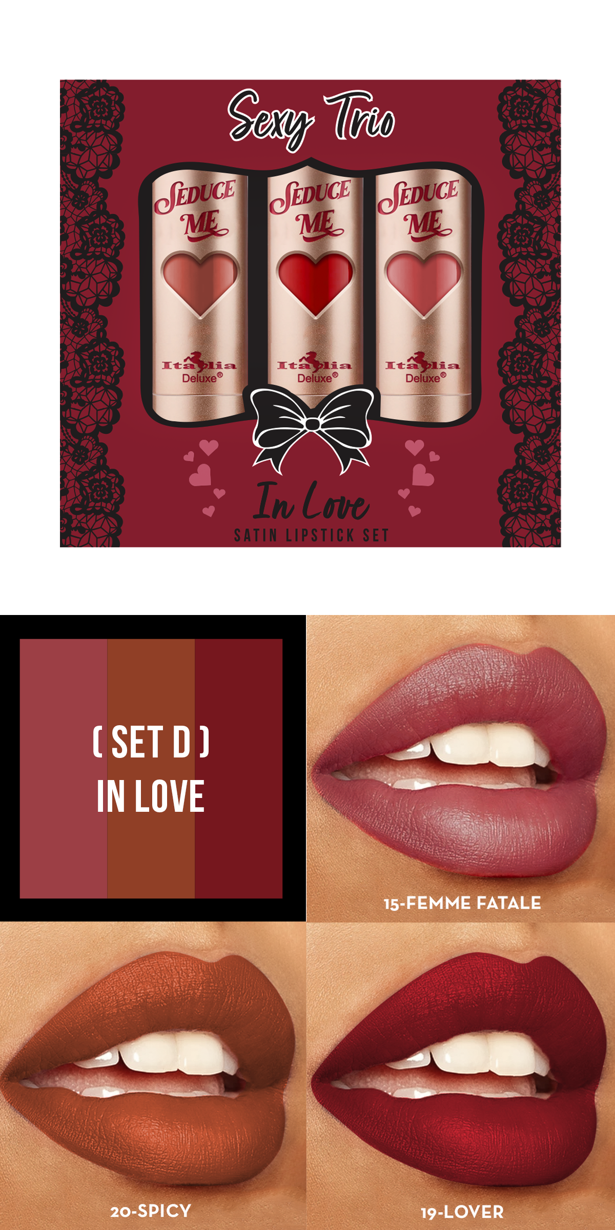 Sexy Trio Satin Lipstick Sets